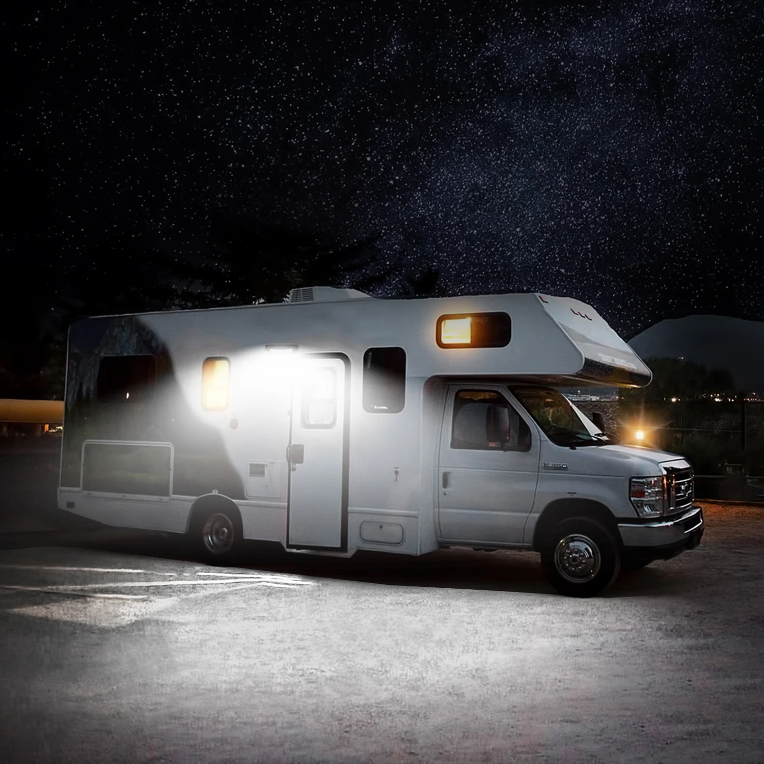 12V 24V DC Curved Designed Wide Angle 6000K White Porch RV LED Light Bar for RV Truck Tractor Caravan Motorhome