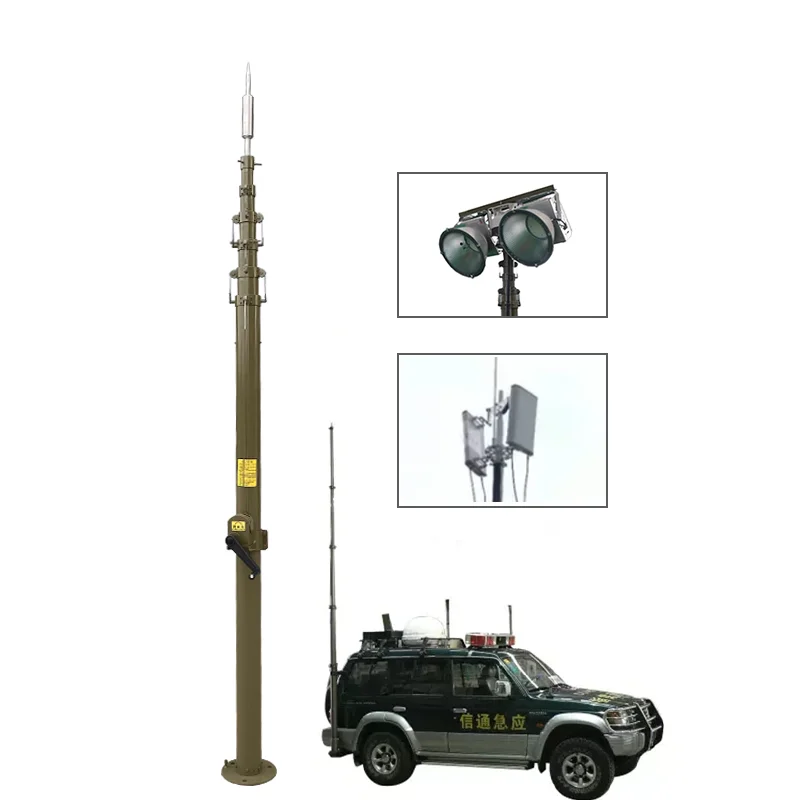 100kg Payload Manually Operated Winch Telescopic Mast 6 To 8 Meters For Mine Site Led Lighting