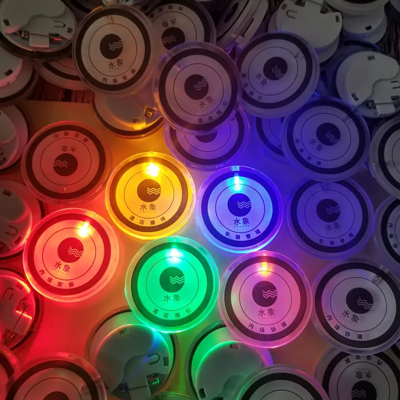 Led Luminous Badge for Beer Festival advertising promotion Pin brooch Customized Led badge