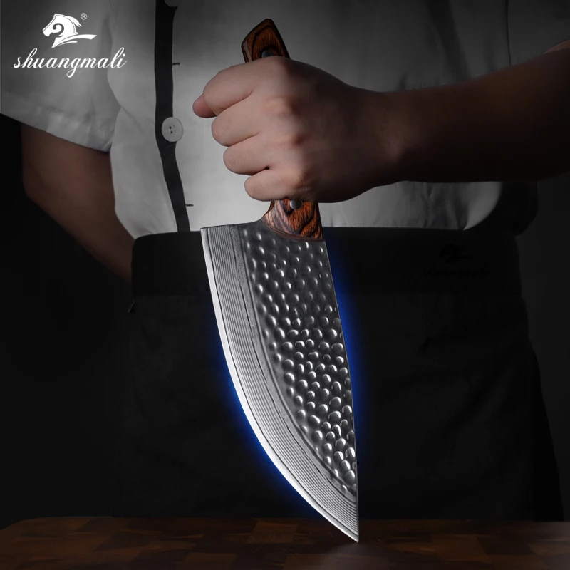 8inch Kitchen Knife  Damascus Cleaver Knife Stainless Steel 8Cr14 Knives With Pakka Handle