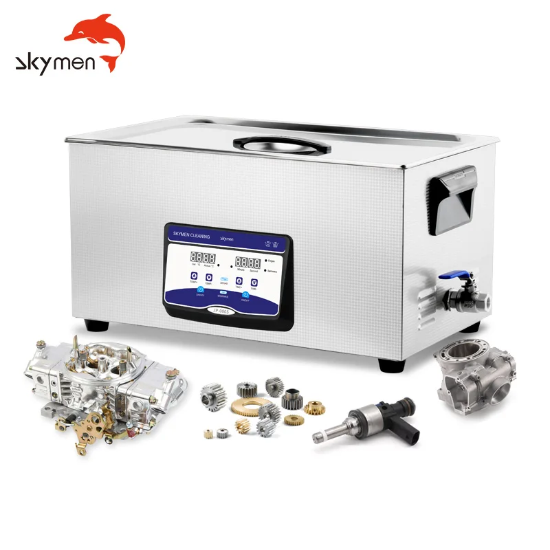 Skymen 30L Auto Car Parts Laboratory Equipment Chemical Industrial Ultrasonic Cleaner with Degas Cleaning Machine