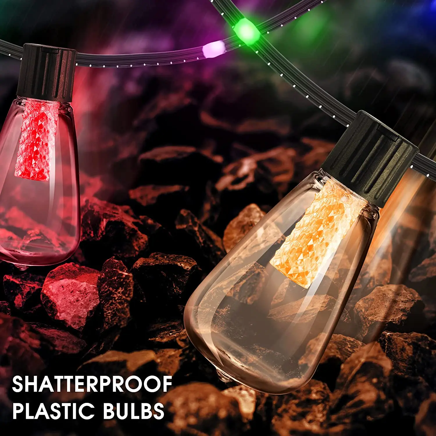 48ft/15m Holiday Wedding Smart Led Tree Decoration String Lights Outdoor Waterproof Party Lights Christmas Lights For Outdoor