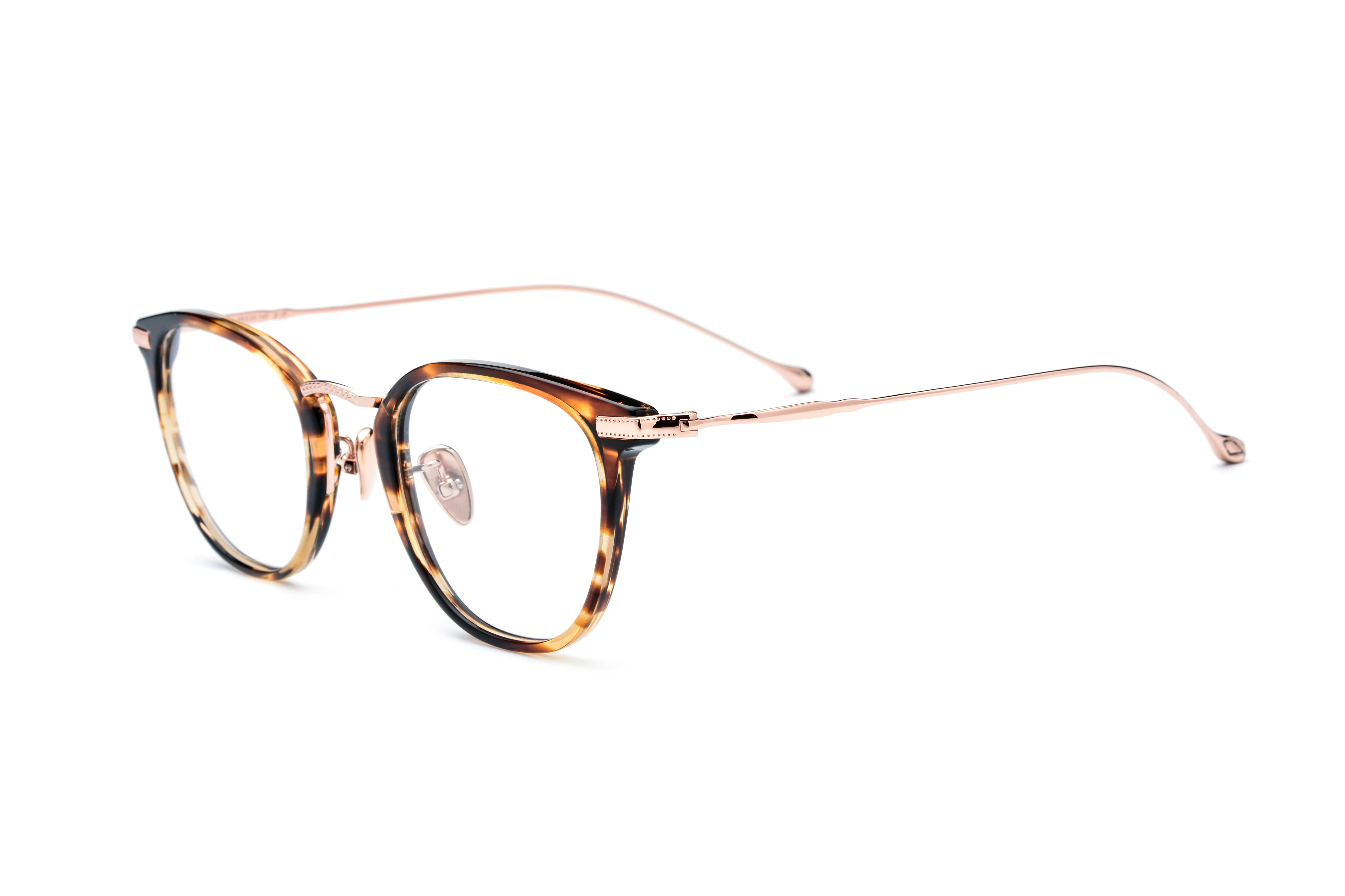 Jheyewear beta titanium temples acetate frame tortoise colorful round classic high end glasses frames