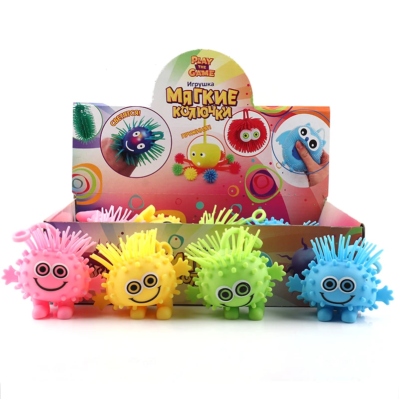 Flashing Creative Decompression Vent Ball Little Haired Man Sensory Squeeze Stress Puffer Ball Animal Fidgeting toy