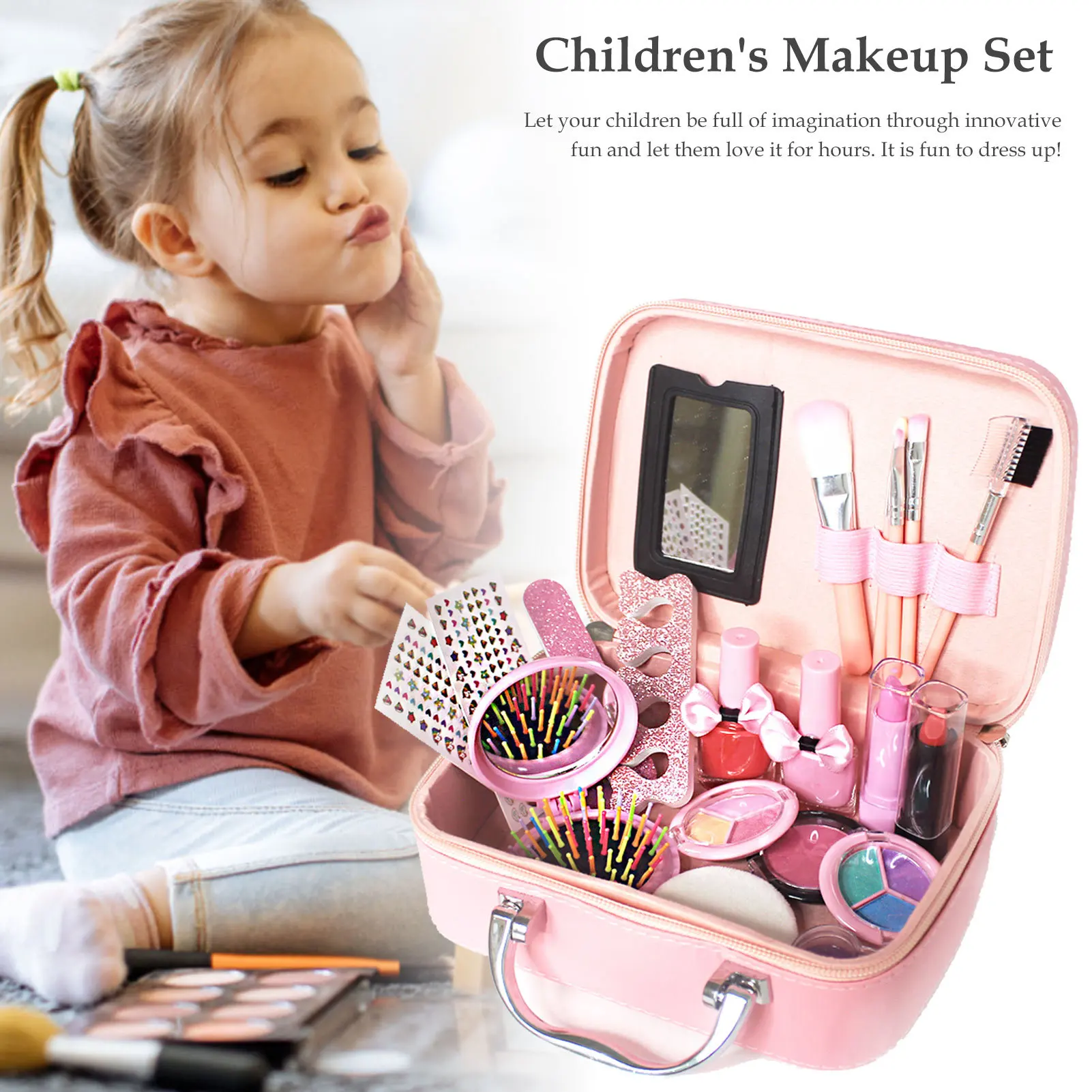 Hot Selling Other Preschool Makeup Toys Role Pretend Play With Beauty Dresser And Make Up Game Kits For Girl Kids Set