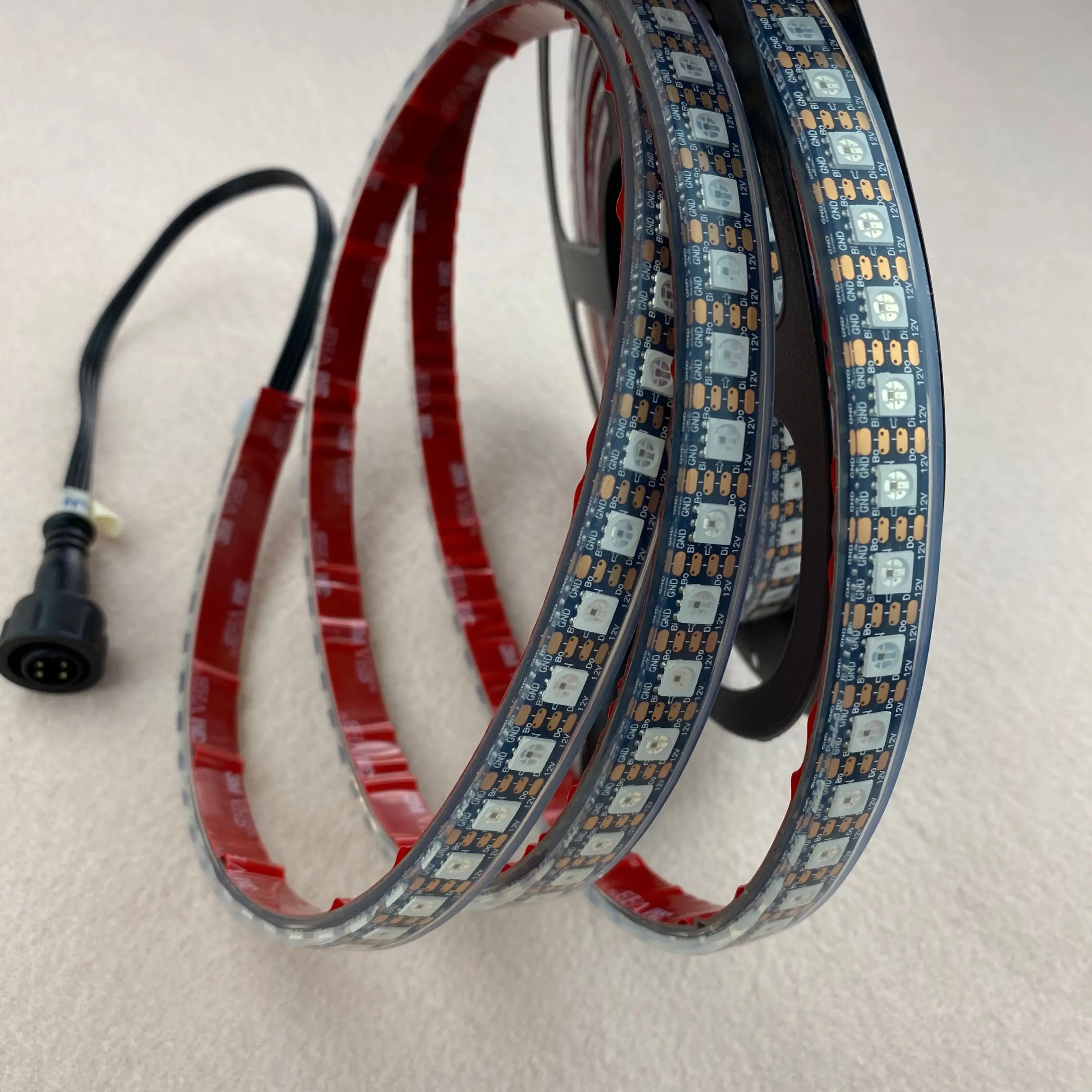 BLACK PCB 96 светодиодов/м WS2815 DC12V адресная полноцветная RGB 5050 Светодиодная лента; 3 м/катушка; Эпоксидная смола заполнена в трубку; IP68