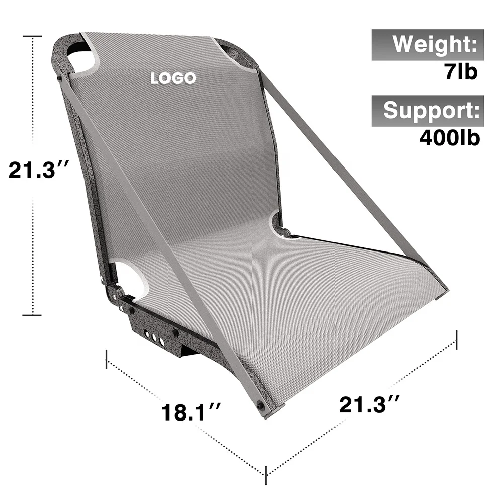 Portable Textilene Seat Folding Marine Fishing Seat Water Repellent UV Resistant Material Boat Seat