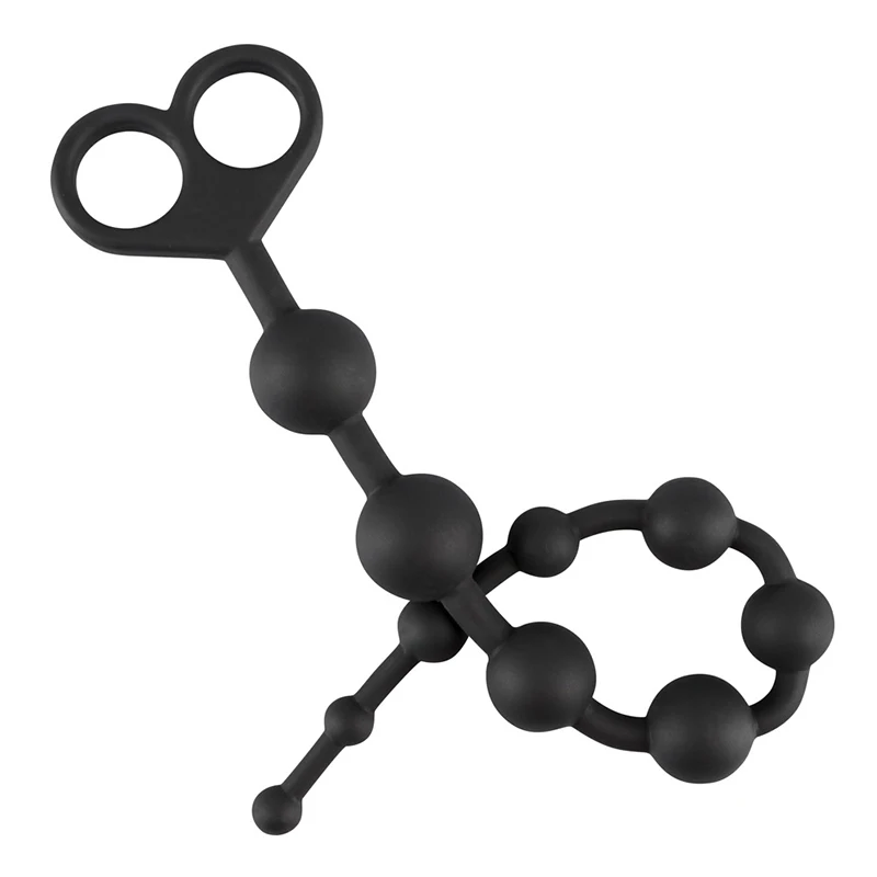Wholesale Sex Toys Black Silicone  Anal Plug Butt Beads Beaded Slimline Butt Plug 	 Hot Anal Vibrator Toys