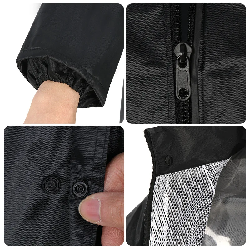 Waterproof Oxford Cloth Adults Split Raincoat Suit Double Layers Breathable Mesh Raincoat With Pants