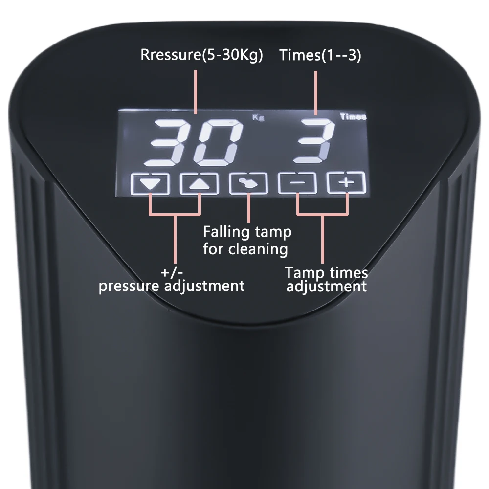 2023 New Arrival Black White Automatic Coffee Tamper Adjustable Pressure Commercial Electric Coffee Tamper Machine