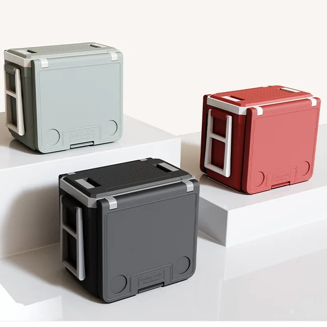 Plastic Insulated Outdoor Travel Cooler Box with Table and Chair Waterproof Camping Multifunction Cooler Box with Table