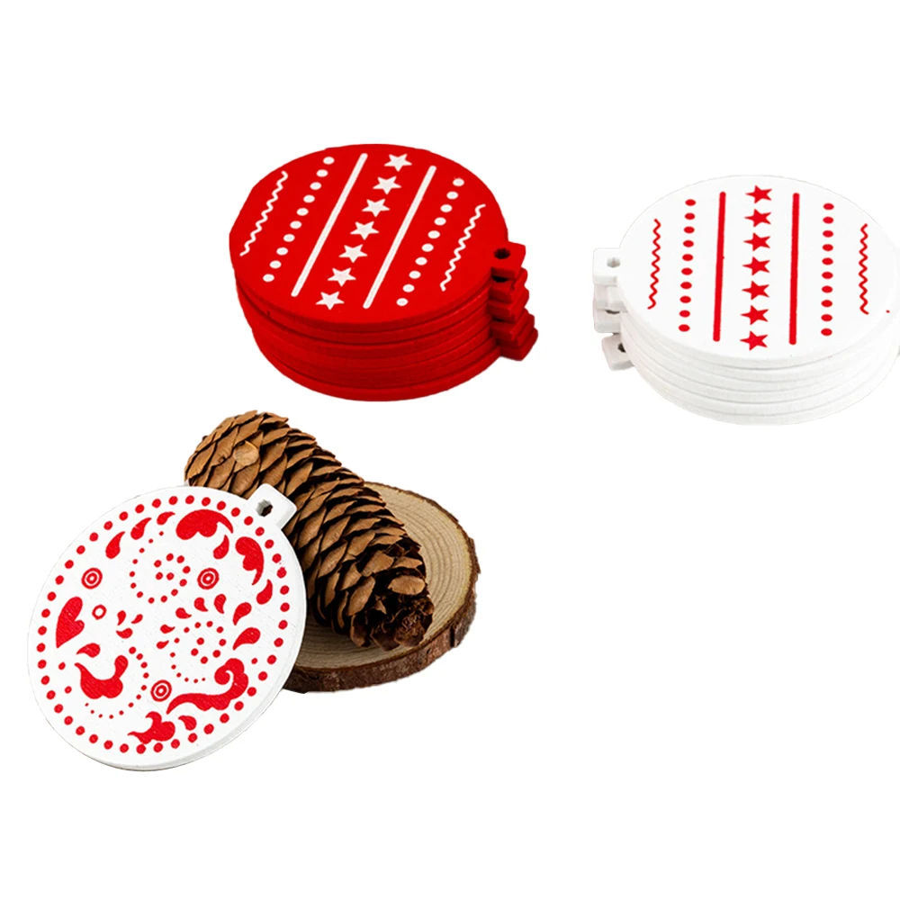 Wholesale Christmas decorations Nordic red painted wooden Christmas pendant Christmas gift Ornament
