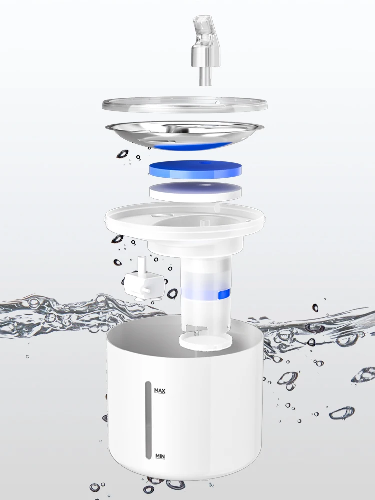 2022 Wholesale 2.6L Automatic Pet Drinking Fountain Stainless Steel Cat Water Fountain