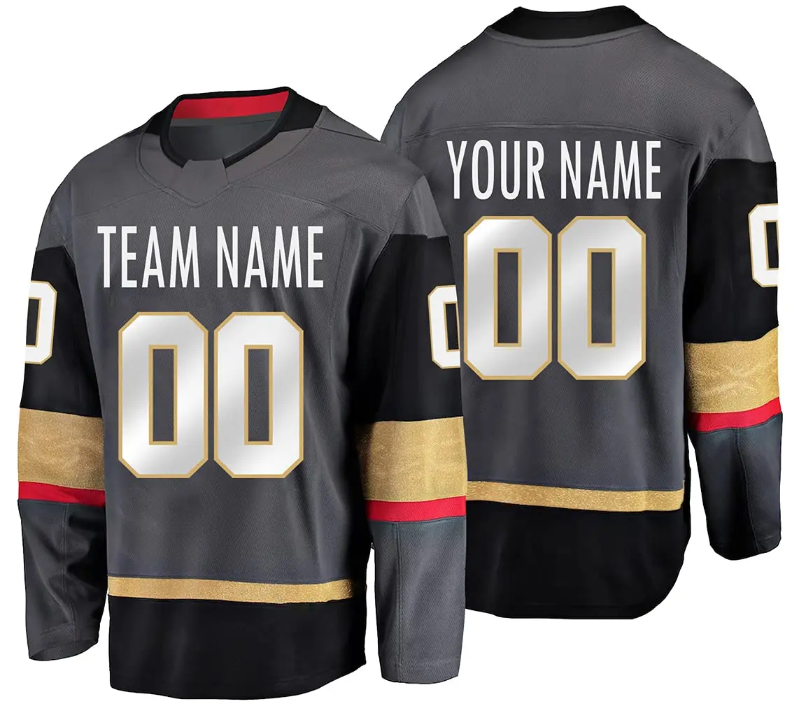 OEM Hockey Jerseys Ice Hockey Sublimation Printing Embroidered Logo Custom Ice Hockey Uniform