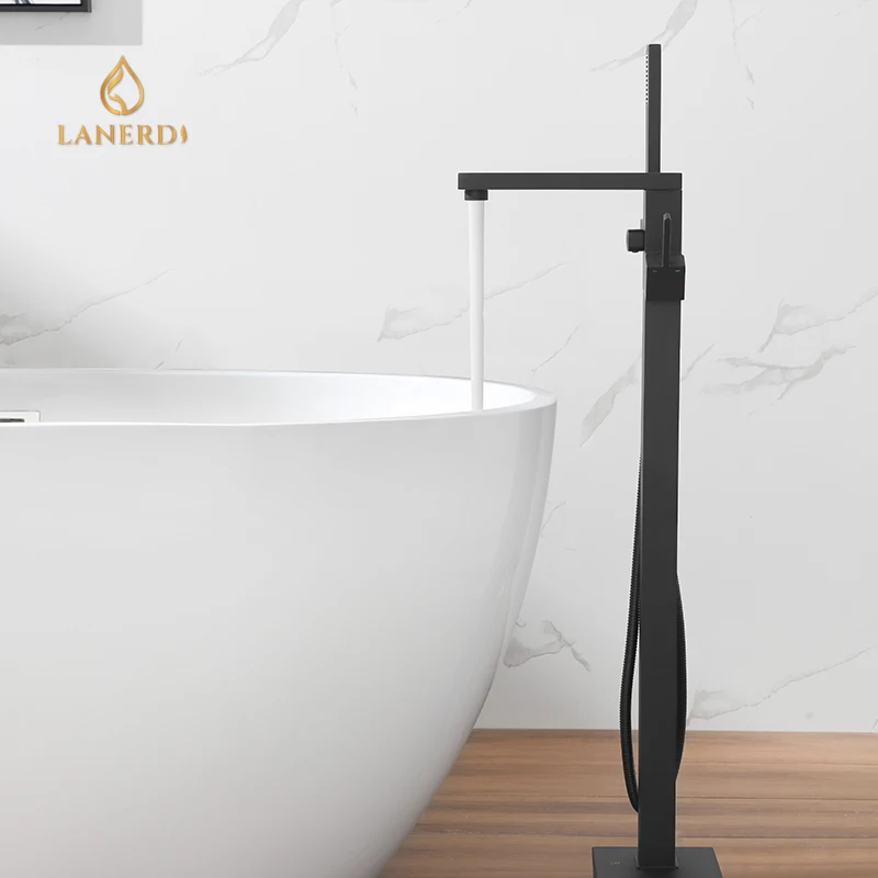 free standing brass  Shower Faucet gun metal for long bath