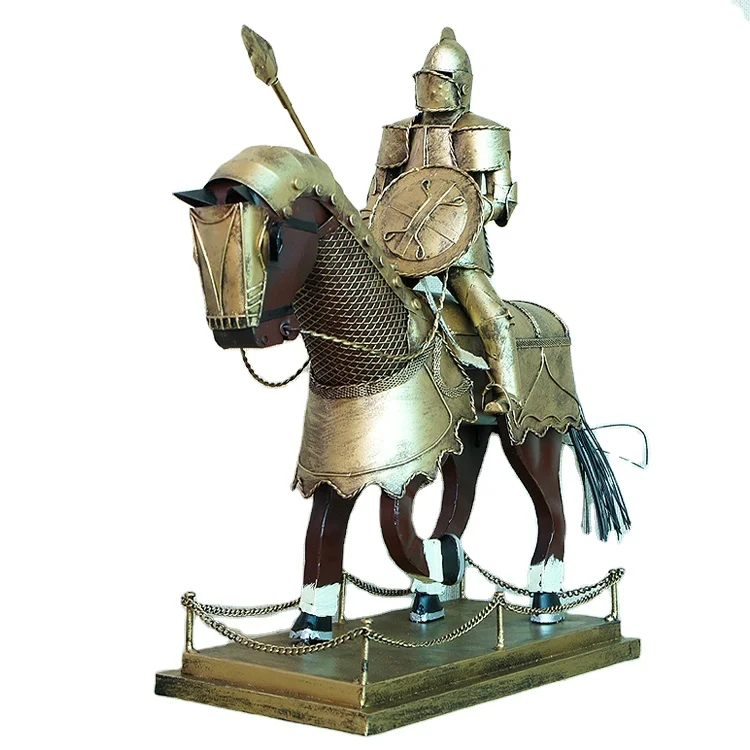 Wholesale Metal Antique Medieval Knight Model Roman Armour Armor Knight for Coffee Bar Decoration