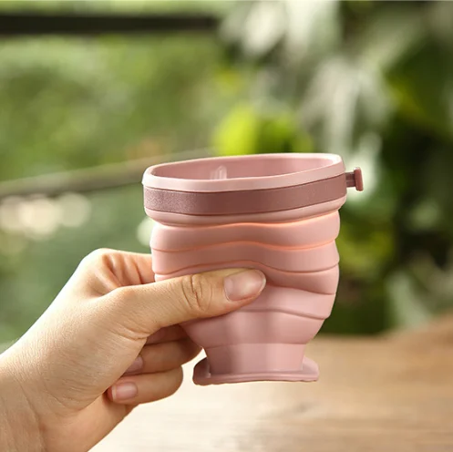 Silicone Collapsible Water Bottle Expandable Folding Coffee Mug Portable Drinking Cup With Lip For Traveling Camping Outdoor Spo