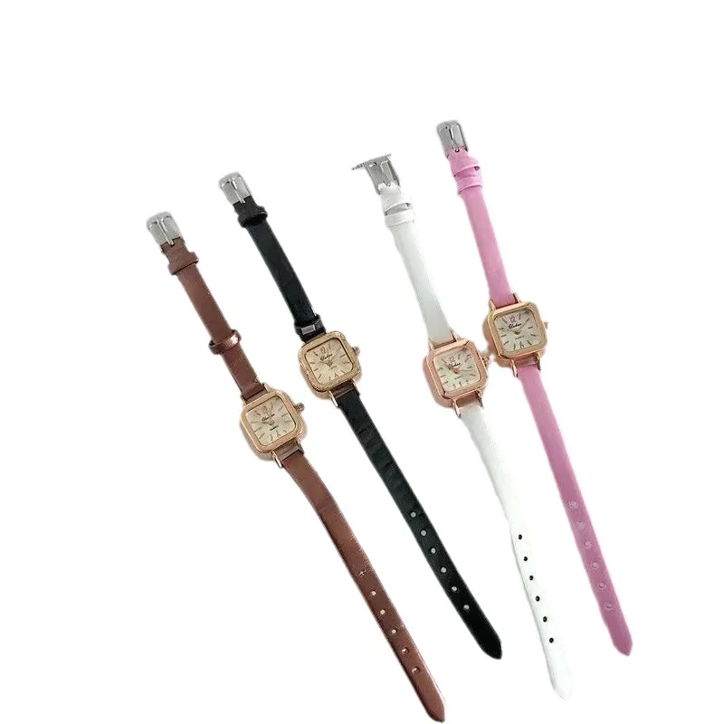 2024 часы с ремешком для девочек Универсальные часы с кожаным ремешком