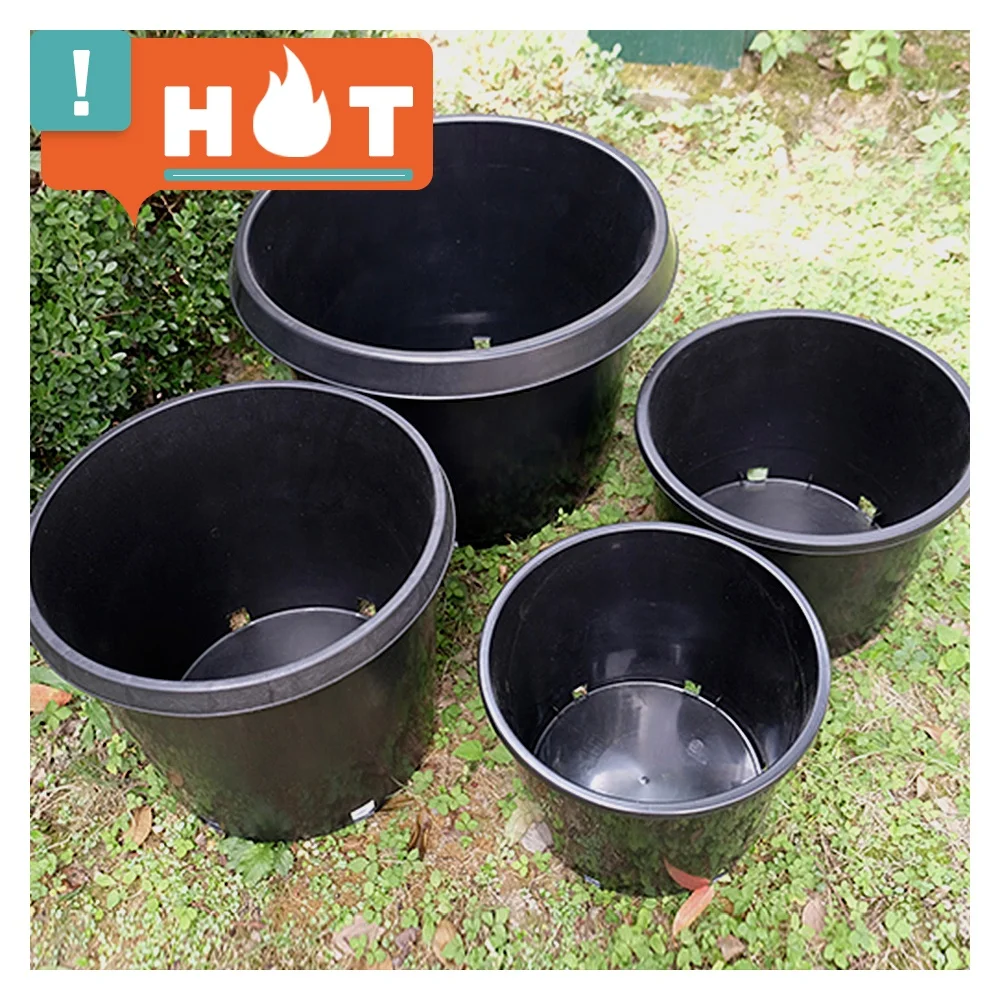 2/3/5/7/10/15/20/25 gallon small garden plant black plastic nursery flower pots
