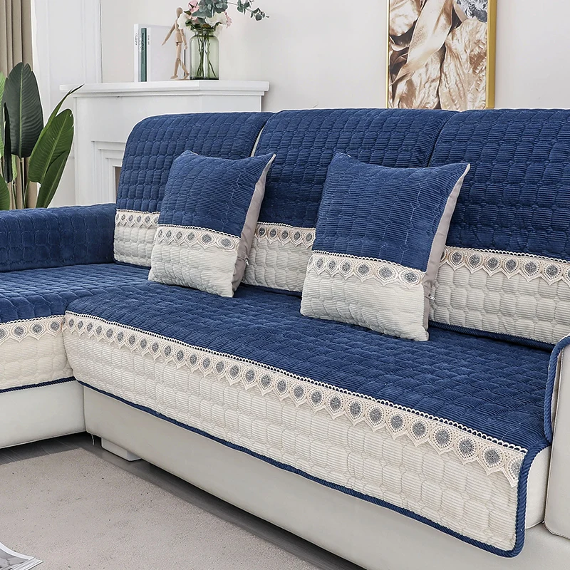 Modern Simple Fashion Leather Sofa Slipcover Four Seasons Universal Non-Slip Corduroy Cushion Cover Home Office Furniture