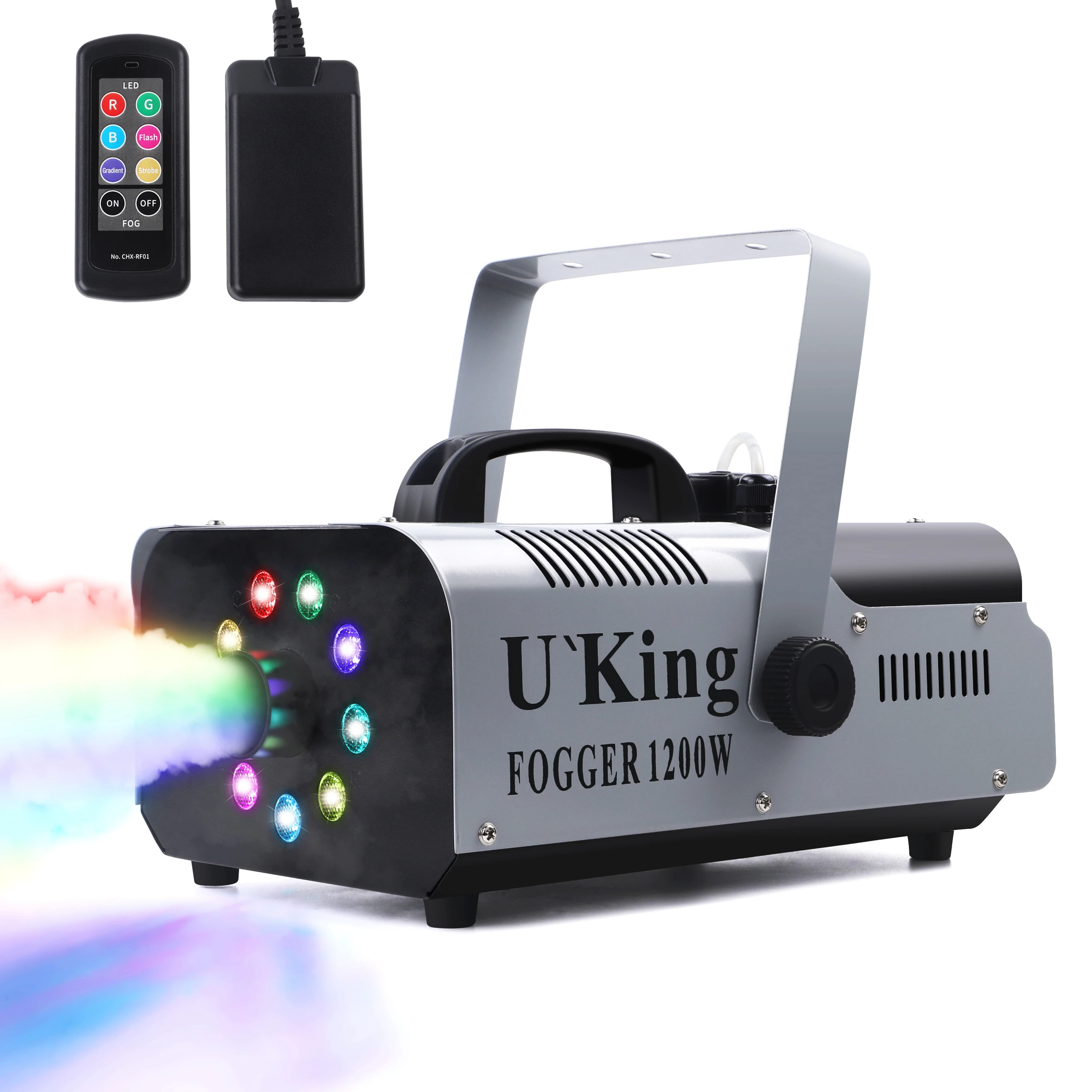 Светодиодная дымовая машина 1200 Вт с 9 светодиодами RGB 3 в 1 сценическое цветное оборудование для распыления