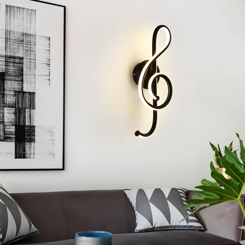 Modern Nordic Designer Indoor Lighting Aluminum Phonogram Shade Led Wall Sconce Light Fixture