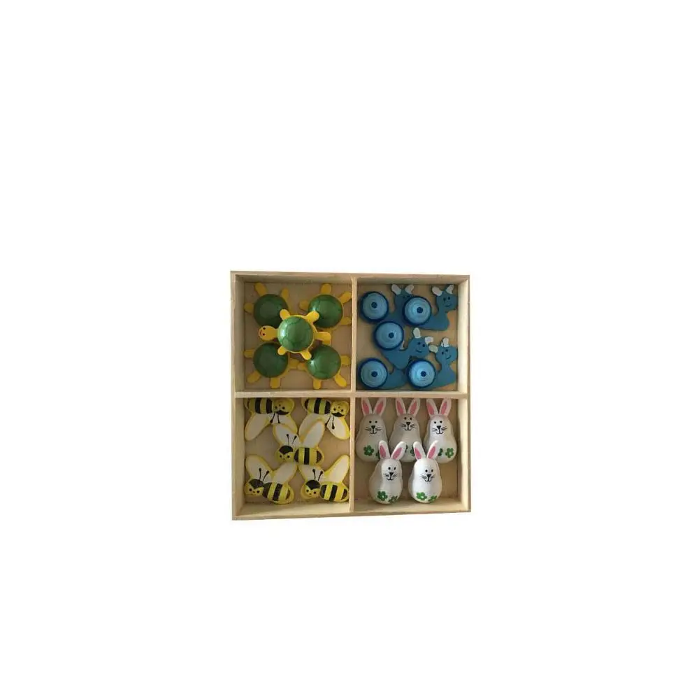 Wooden tortoise/rabbit/nail/bee mix fridge magnet  wooden sticker for decoration