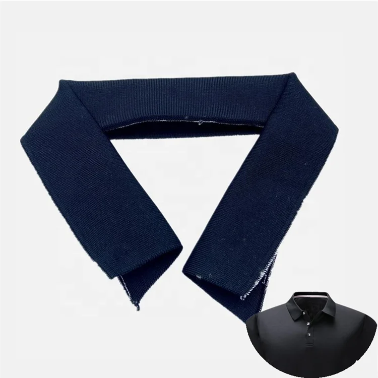 Thick customized 1x1 rib knit fabric white black golf polo tshirts collar