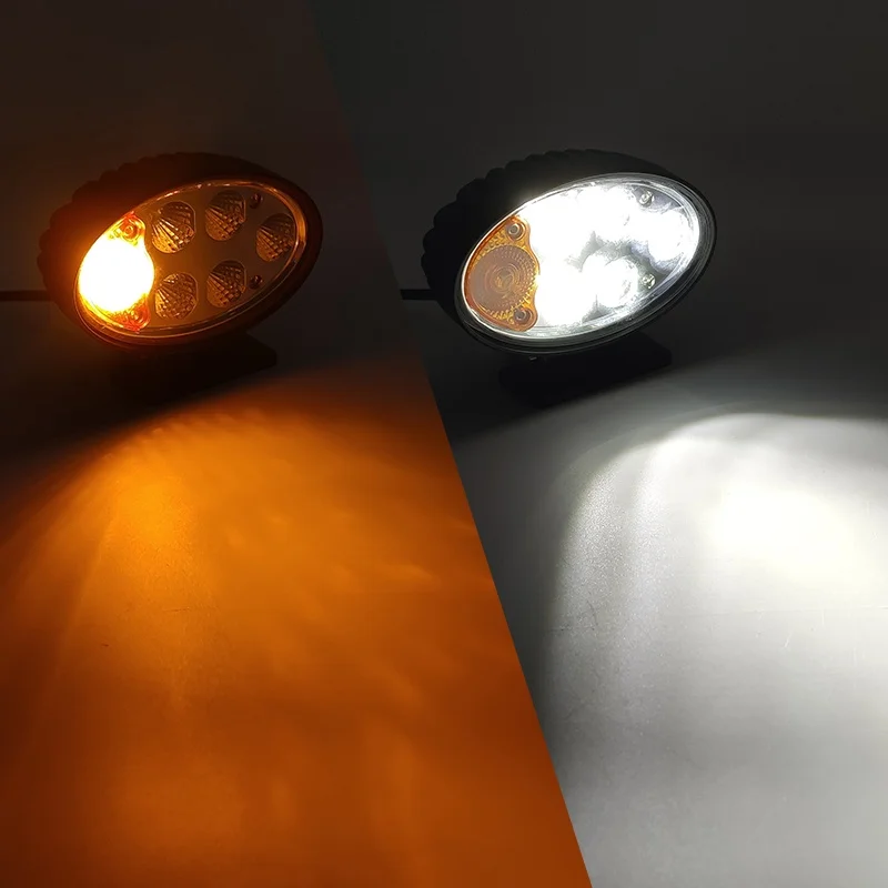 Right Left Tractor Trailer Front Headlights 24V Turn Signal Indicator Lamp for Forklift Excavator JCB LED Work Light