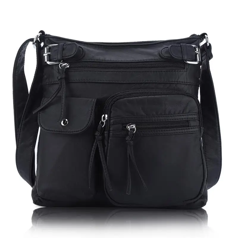 Женская однотонная Сумка-слинг с карманами Angelkiss из искусственной кожи сумка через плечо Мужская индивидуальная деловая сумка-мессенджер на