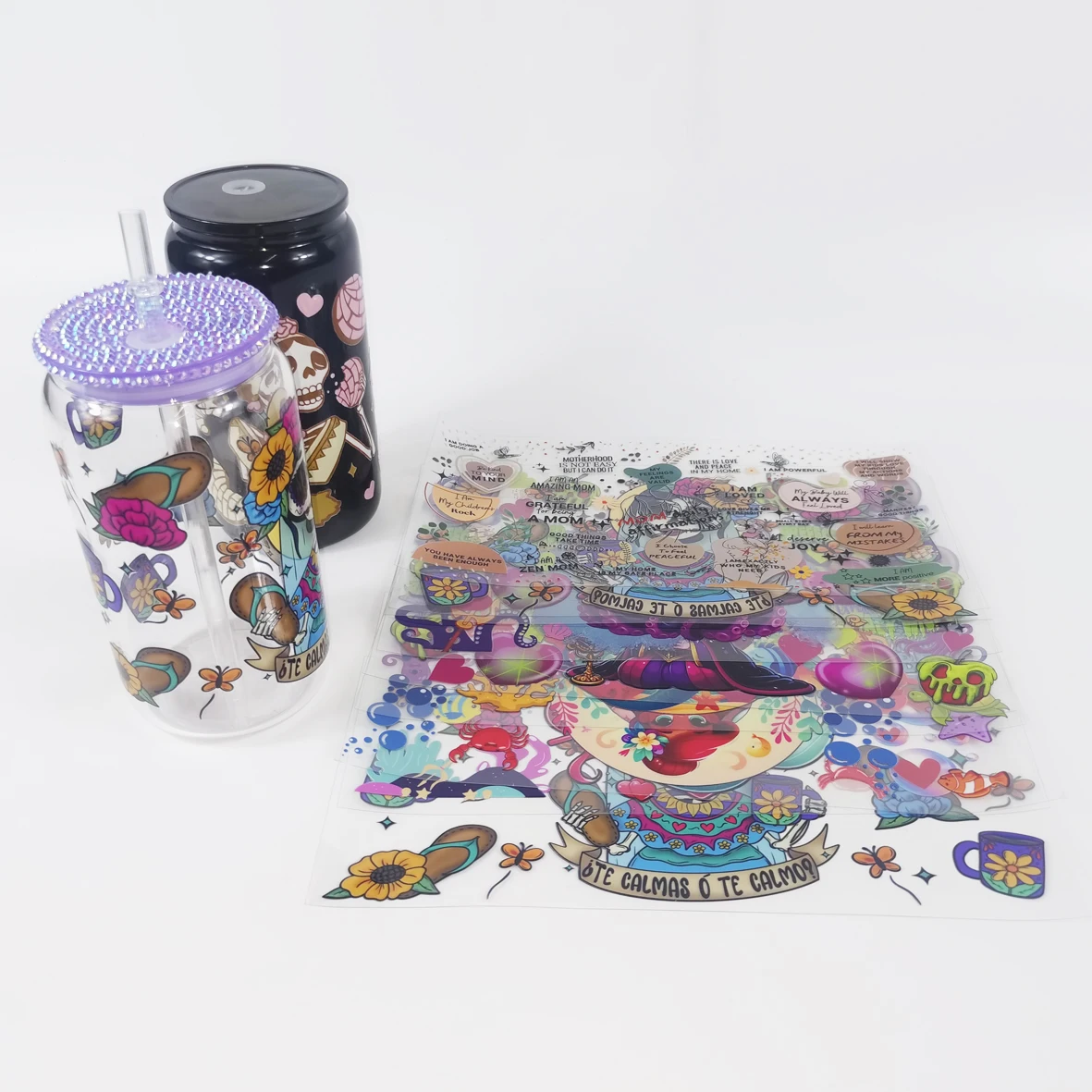 Hot Sale Double-sided UV DTF 16oz Cup Wraps Sticker Decal Label Waterproof Dtf Wrap Transfers for Glass Cups