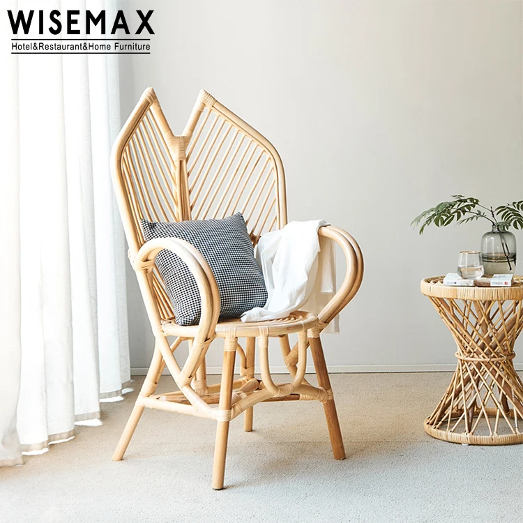 WISEMAX мебель художественный дизайн в стиле Марокко кресло-акцент форме живого крыла высокая спинка плетеное кресло из ротанга