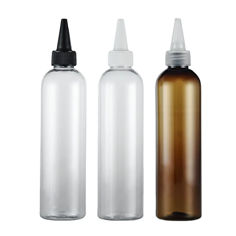 PET Cosmetic Bottles Screw Cap Bullet Shape Hair Oil Squeeze Bottle Screen Printing Amber 30ml 50ml 100ml 120ml 150ml 200ml