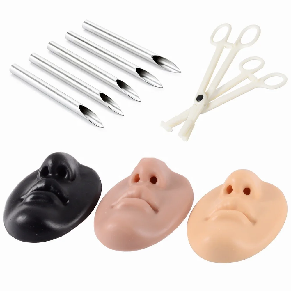 Tattoo Piercing Products Supplies Ear Nose Navel Nipple Lip Jewelry Body Piercing Tools Practice Silicone Model Needles