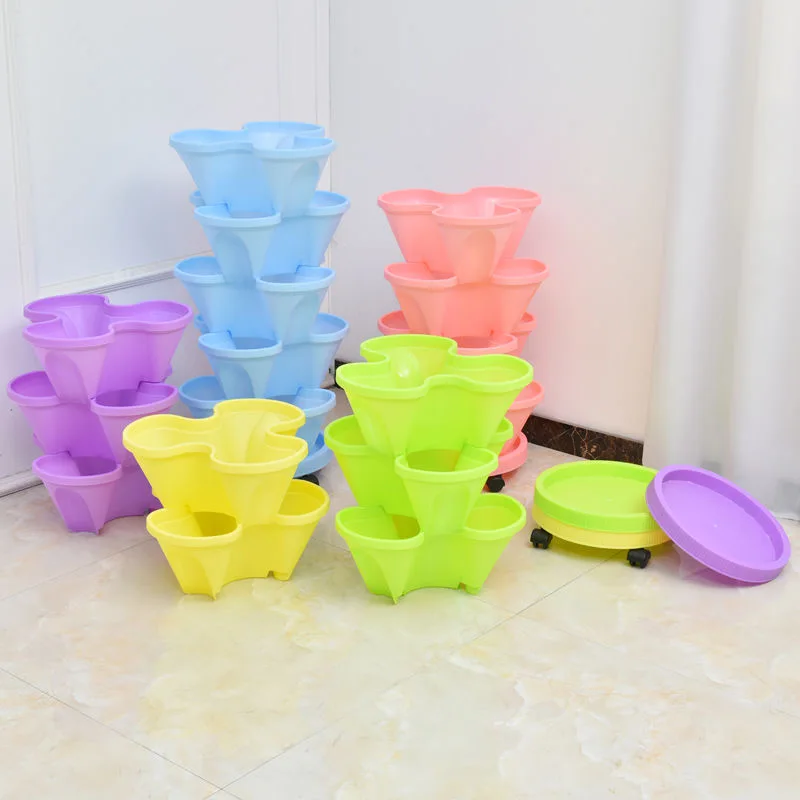 wholesale cheap multi-layer plastic flower pot extra large plastic planter
