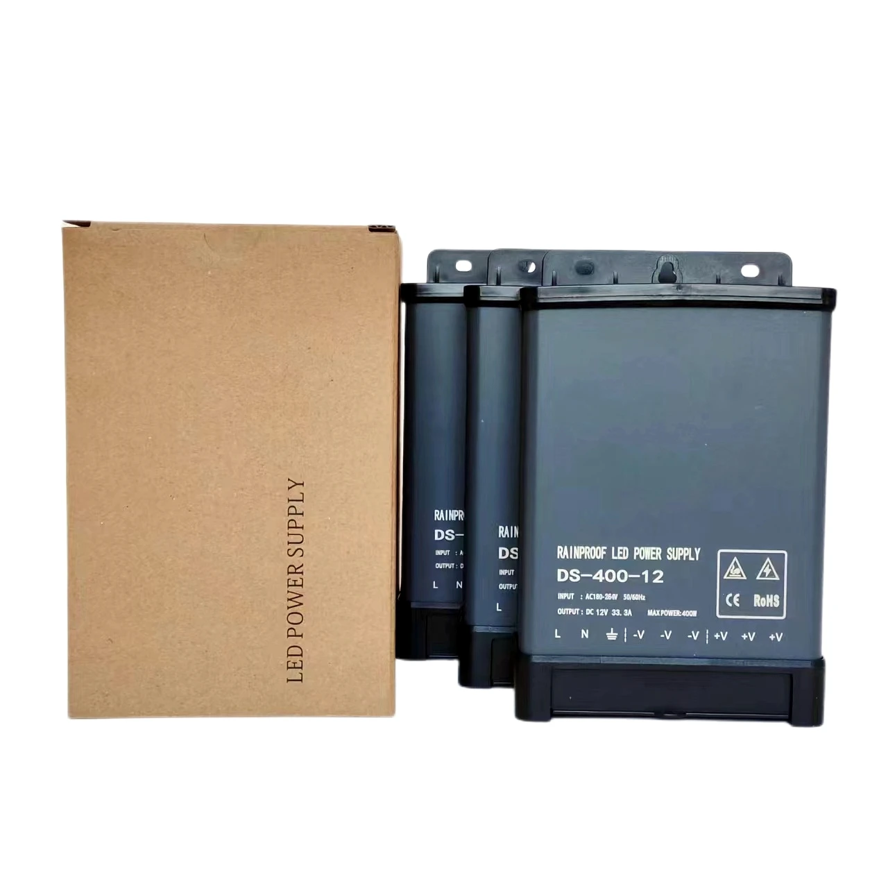 Cheaper price DC 12V 24v 200W 300W 400w 33A 25A 16.6A outdoor rainproof led switching power supply for outside led lights