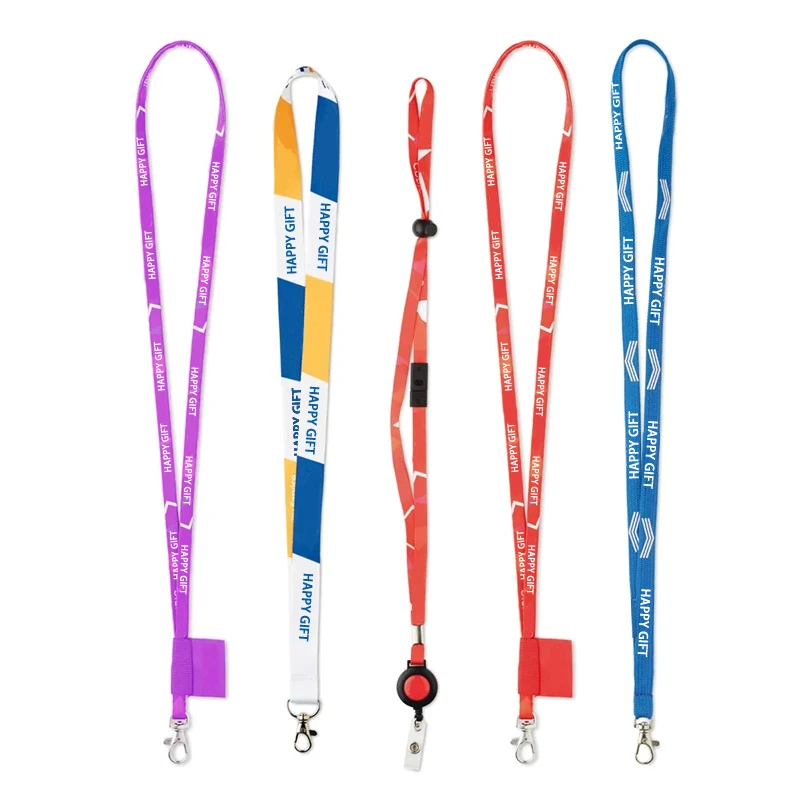 Manufacturer Personalized Neck Jacquard Plain Blank Nylon Sublimation Printed Custom Logo Polyester Lanyards Card ID Holder