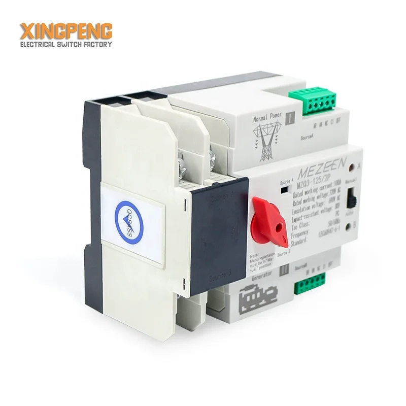MEZEEN 630a automatic transfer switch pc class 4 pole ats manual changeover switch with 2 sources 400a single phase ats 125A