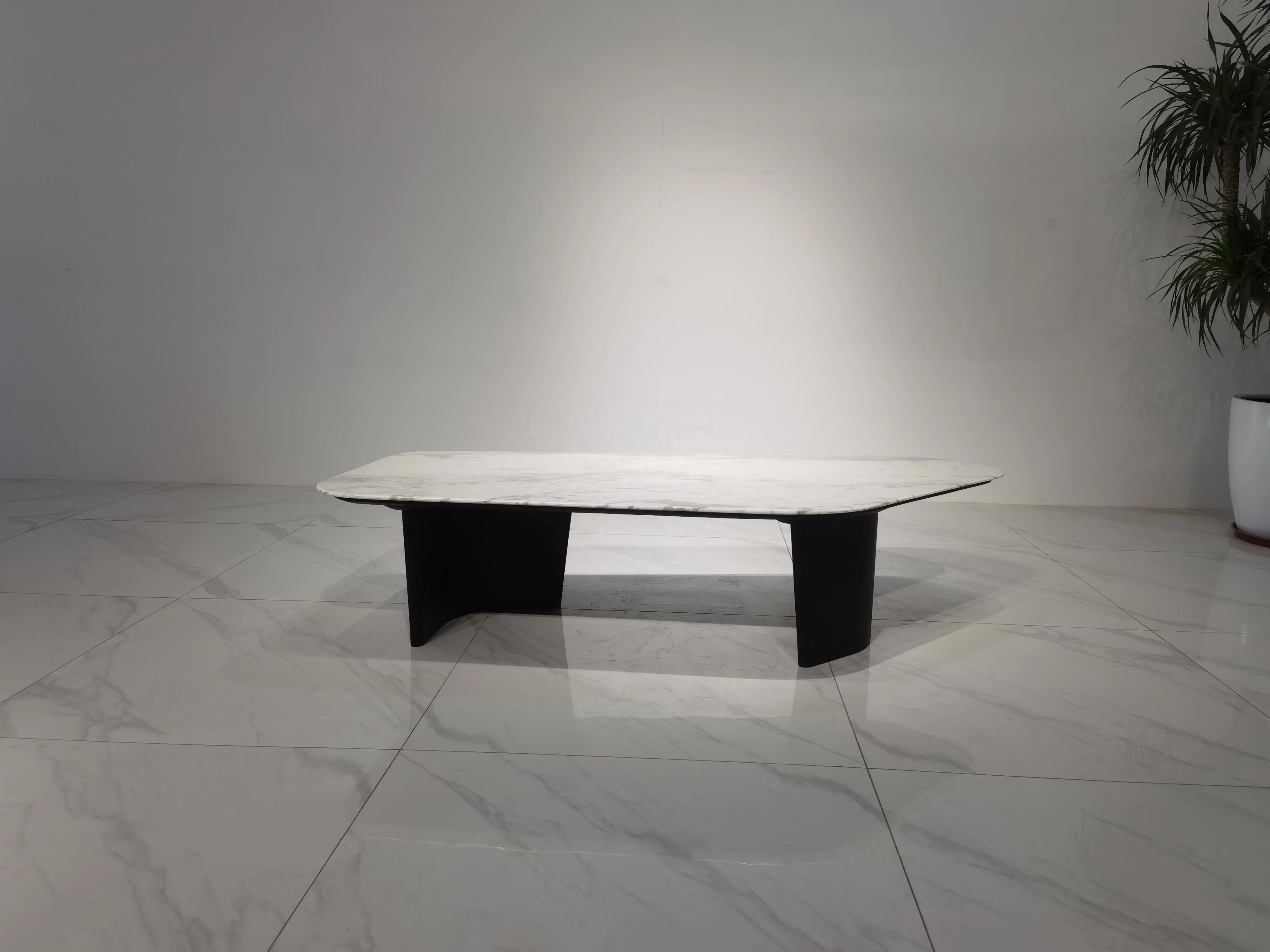 Italian Creative Modern Design Living Room Furniture Office Wooden Base Irregular Shape Marble Top Luxury Center Coffee Tables
