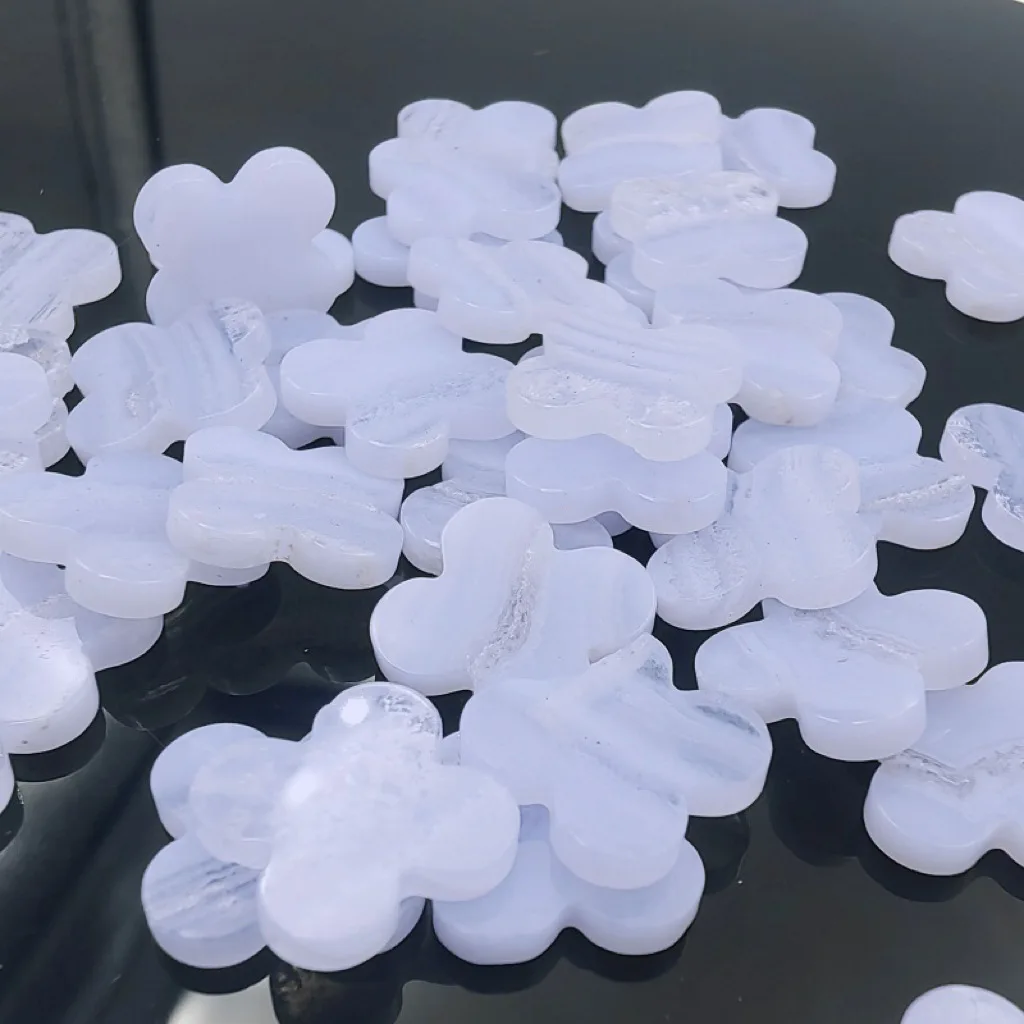 Fou Leaf Clover Gemstone 8*8-16*16mm  Thickness 2mm Natural Purple Agate Double Flat For DIY Pendant