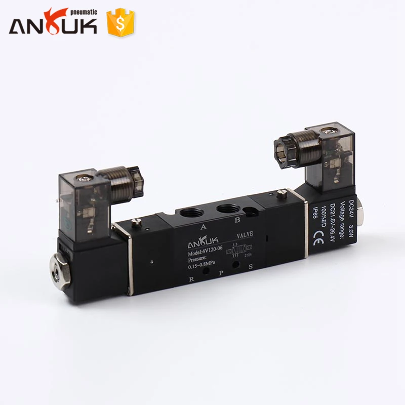 4V120-06 5/2 Way Double Coil Pneumatic Solenoid Valve