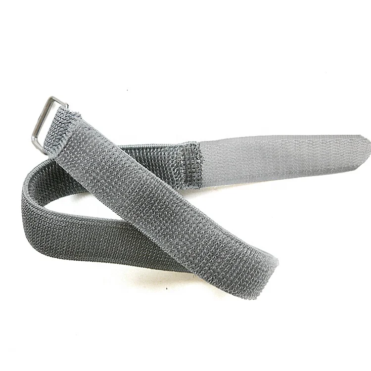 Self Adhesive Fastening Cable Ties Sticky Back Strip Plastic Buckle Adjustable Elastic Hook and Loop Strap With Buckle