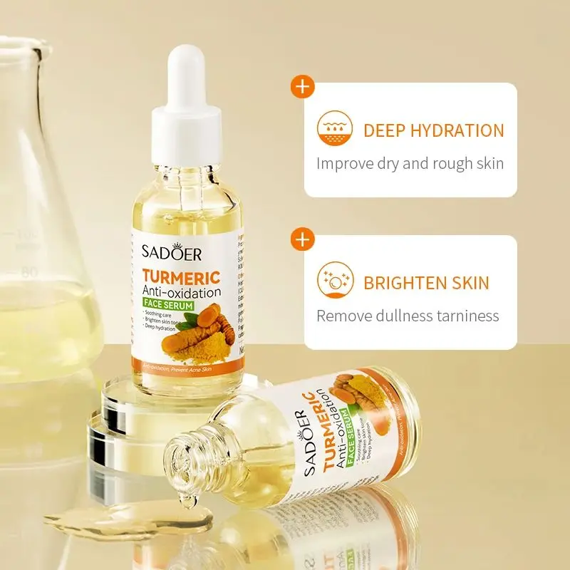 SADOER BIOAQUA Ginger Turmeric Whitening Skin Care Serum Facial Antioxidant Nourishing Moisturizing Face Serum Private Label