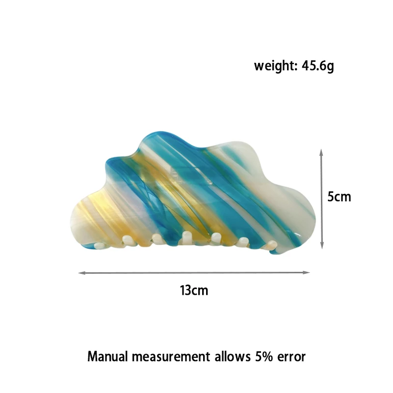 13cm  New Design Colorful Rainbow Large Hair Claw Clip Cellulose Acetate Gradient Hair Claw Clips for Girls