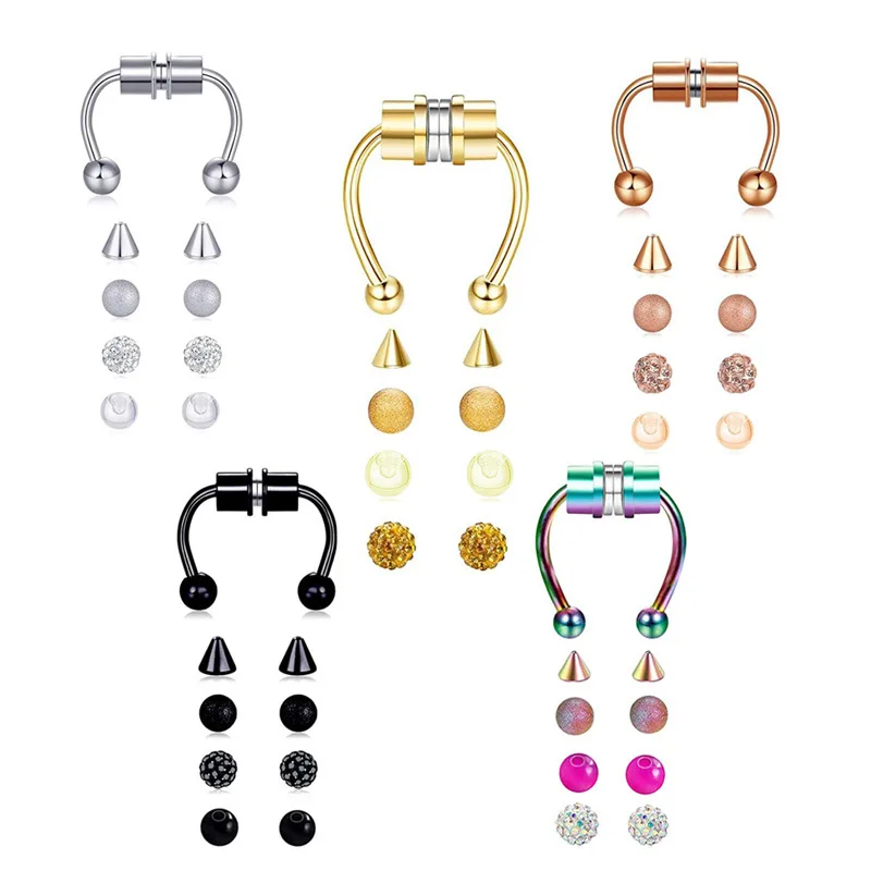 Fj Piercing Jewelry Stainless Steel Magnet Nose Ring Magnetic Nasal Splint