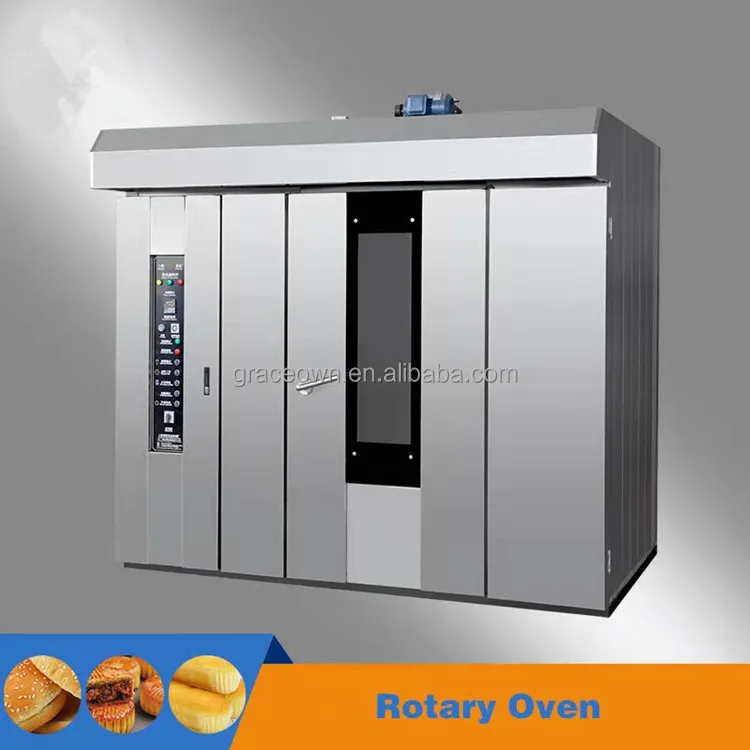 Commercial Bread Baking Oven Electrical Gas 32 Tray Rotary Oven For Bakery Rotating Baking Oven For Sale