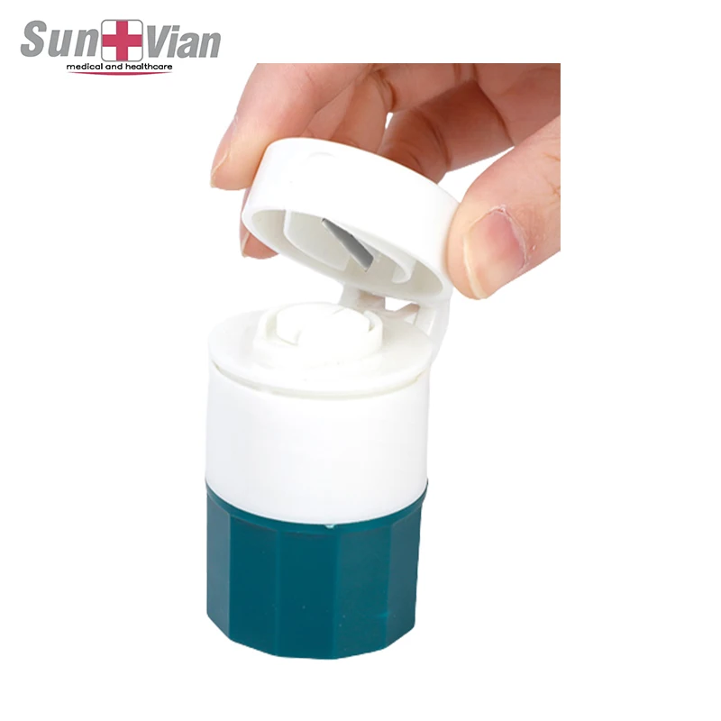 Travel plastic 3 in1 pill box with cutter and crusher tablet cutter pill crusher