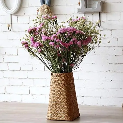 Seaweed Woven Wood Vase Big Size Bamboo Poles Vase Wooden Vase for Bamboo Wedding Decoration