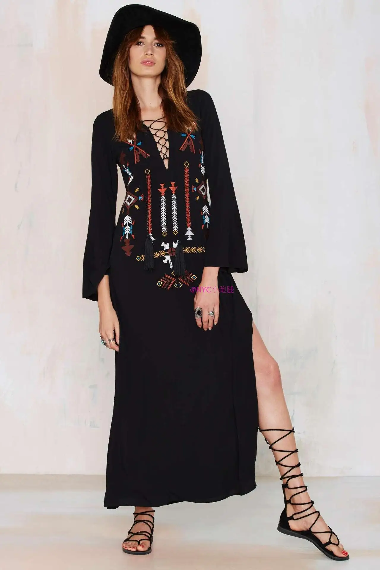 2021New free people этнический стиль хлопок и лен вышивка европейское платье повседневные платья плюс размер женские платья