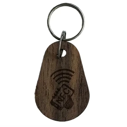 Деревянный RFID брелок WK21 с индивидуальным принтом LF HF rfid брелок смарт-карта тег